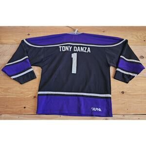 Tony Danza Hockey Jersey Black Sz XL Alpha Sportswear Brand Theta Tau Omega